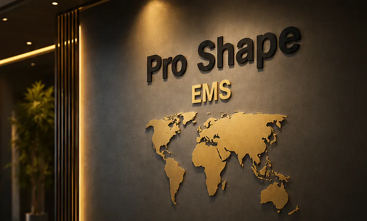 واجهة داخلية تحمل هوية Pro Shape EMS في عجمان